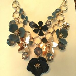 Banana Republic Blue Floral multi layer necklace